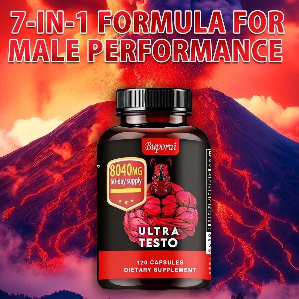 Ashwagandha Tongkat Ali Supplement for Men with Maca Root, Ultra Testo Triple Adaptogen Formula for Testosterone Support