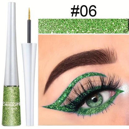 Glitter Liquid Eyeliner Set 16 Colors Waterproof Shimmer Metallic Eye Liner Pen Kit – Long-Lasting Smudge-Proof Sparkle Eye Makeup for Party