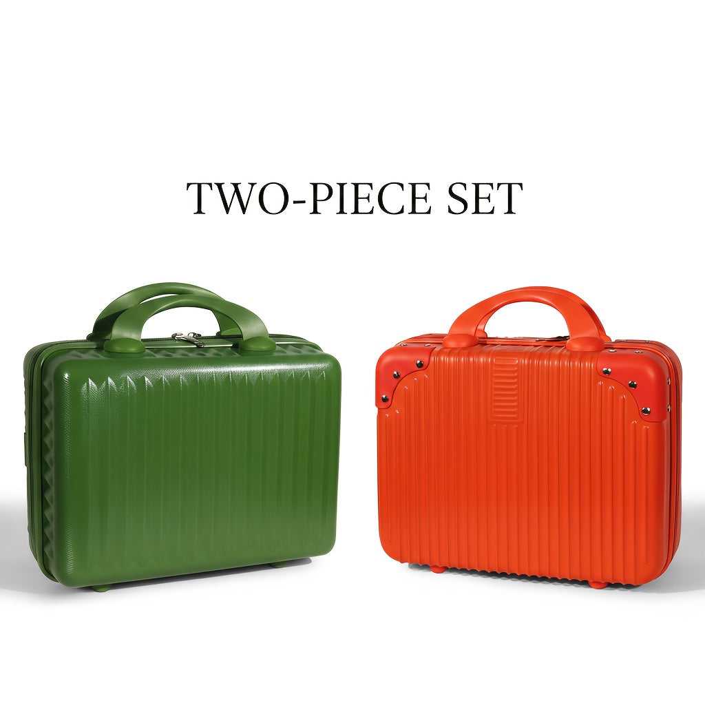 Hard Shell Makeup Travel Case Waterproof Pressure-Proof Portable Cosmetic Suitcase with Elastic Band Luggage Attachment Carry-On Organizer