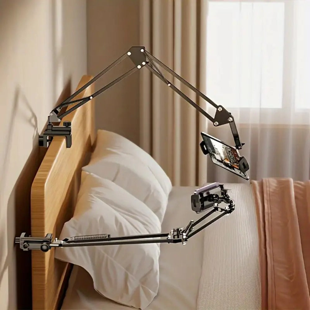 Long Arm Tablet Stand Phone Holder Flexible Gooseneck Desk Mount Bedside Tabletop Lazy Bracket 360 Rotation Compatible with iPad iPhone