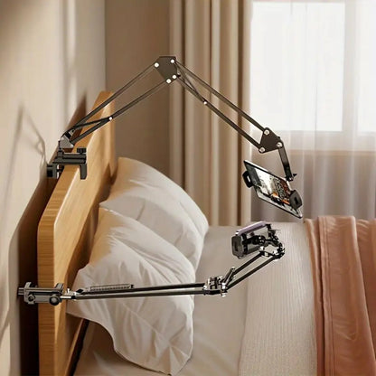 Long Arm Tablet Stand Phone Holder Flexible Gooseneck Desk Mount Bedside Tabletop Lazy Bracket 360 Rotation Compatible with iPad iPhone