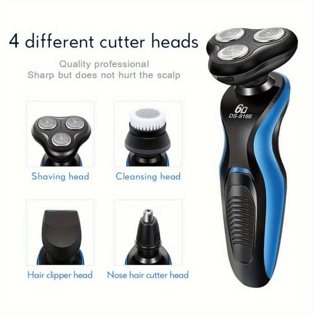 Electric Shaver 4-in-1 Men’s Razor and Beard Trimmer Kit with USB Rechargeable Power for Wet/Dry Use