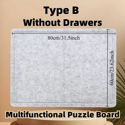 Gray Puzzle Board Collection with 1000- or 1500-Piece Sizes, Drawer and No-Drawer Options in Five Models