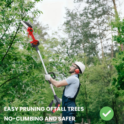 Cordless 3-in-1 Pole Saw, Chainsaw and Blower Kits with 5.8-Foot Pole Label plus Blue Saw Option