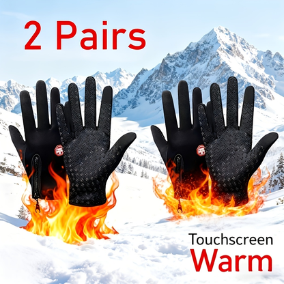 Full-Finger Winter Gloves with Single- or Three-Pair Pink, Blue and Black Options across S to XL Sizes