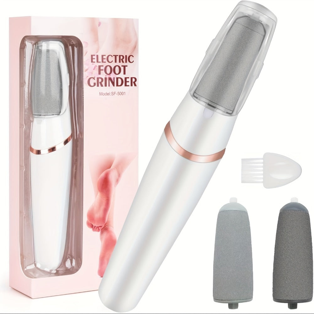 Electric Foot File Callus Remover IPX4 Waterproof Auto Light 2 Speed Interchangeable Grinding Heads Portable Pedicure Tool Dead Skin Cracked