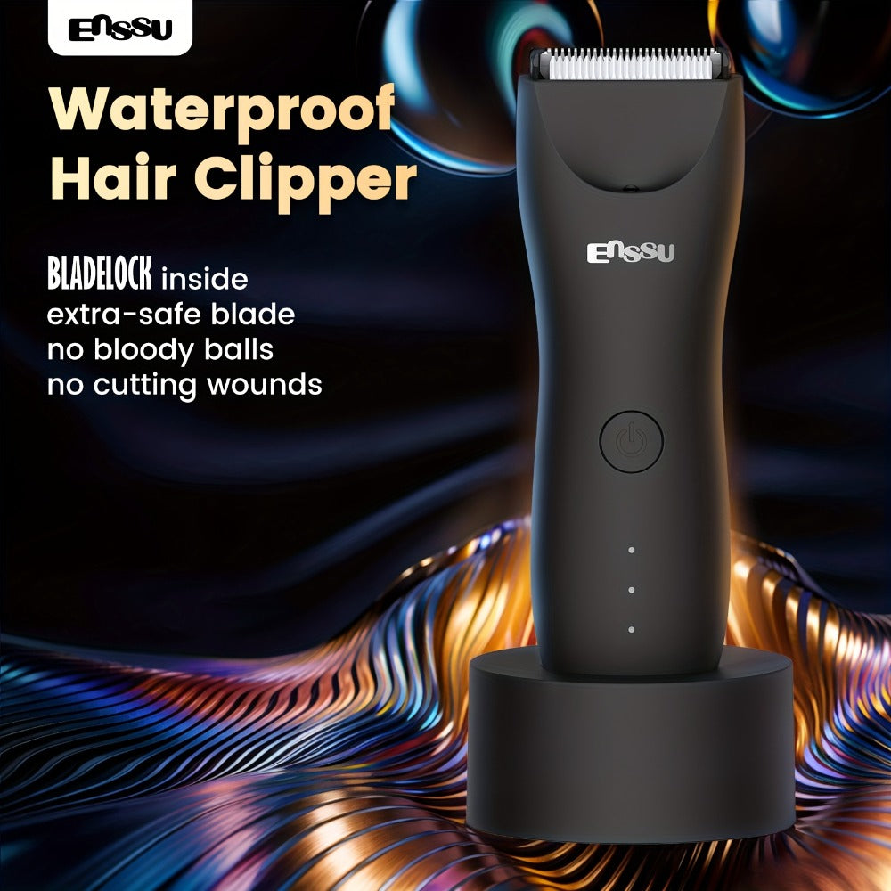 Electric Body Hair Trimmer for Men and Women with Replaceable Ceramic Blade in Blue or Black