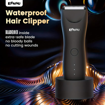 Electric Body Hair Trimmer for Men and Women with Replaceable Ceramic Blade in Blue or Black