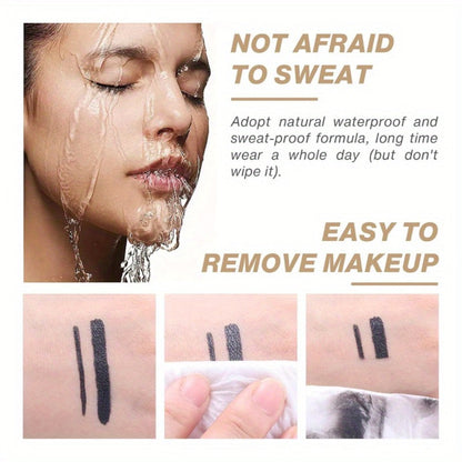Waterproof Black Eyeliner Pencil Set 3pcs, for Makeup, Travel and Everyday Vanity Use, with the Listed Configuration