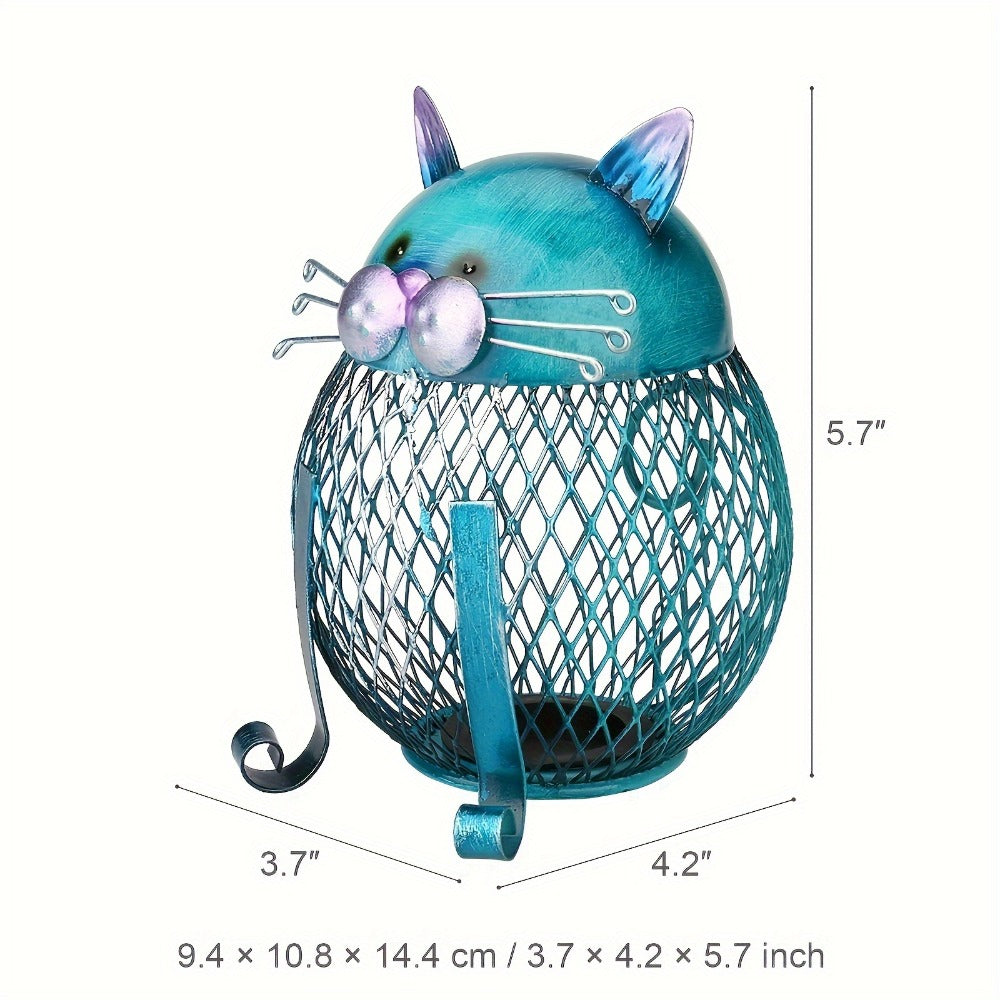 Ceramic Cat Piggy Bank with Removable Bottom Lid – Cute Kitten Coin Bank Figurine for Kids & Adults, Cat Lover Gift