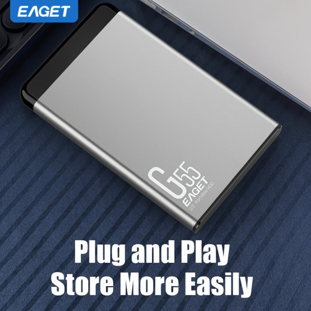 500GB Portable External Hard Drive EAGET G55 for an Everyday Personal Care Routine, with the Listed Configuration