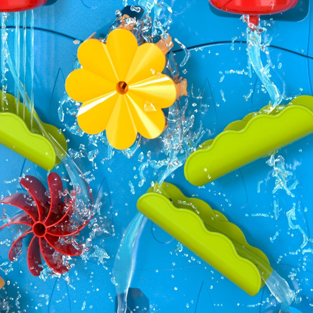 Water Play Table for Kids Double-Sided Waterfall & Beach Sand Zone, Outdoor Sensory Activity Toy for Toddlers Ages 3+