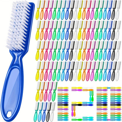Fingernail Scrub Brush Set 120pcs Bulk – Handle Grip Nail Cleaning Brushes with Soft & Stiff Bristles, Manicure Pedicure Nail Cleaner Tools