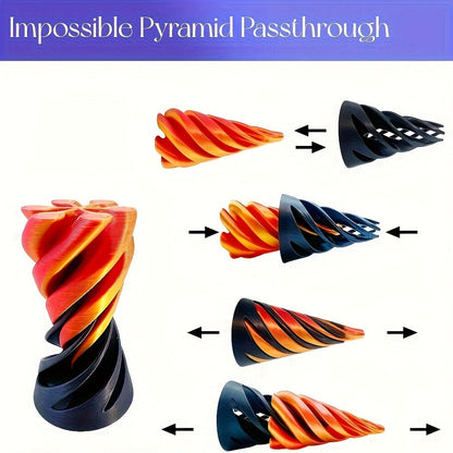 3D Printed Spiral Fidget Cone 10 Pack, Impossible Pyramid Spiral Tree & Carrot Stress Toy, Unique Fish Tank Decoration
