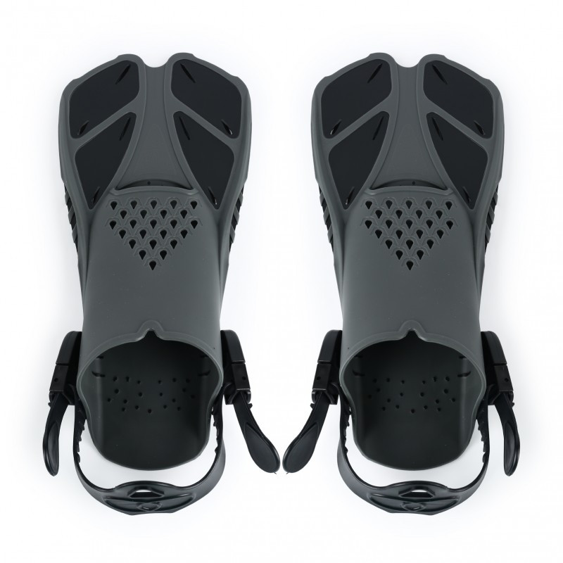 Adjustable Snorkel Diving Fins with Anti-Slip Lace-Up Design – Lightweight PP/TPR Open Heel Fins for Snorkeling Freediving Scuba Diving