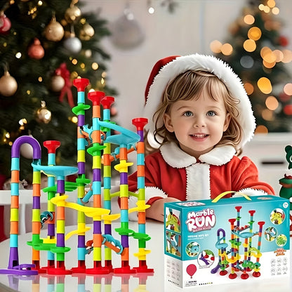 Marble Run Set Building Blocks for Kids 112/147pcs with Glass Marbles with the Listed Color, Size or Set Options for Everyday Use