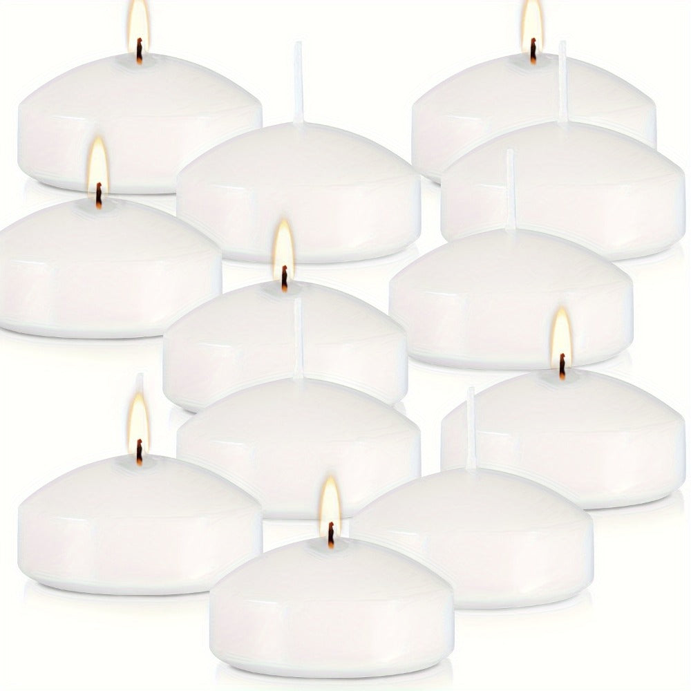 Floating Candles 2 Inch, 50 Pack White Paraffin Wax Candles for Wedding, Birthday, Valentine's Day