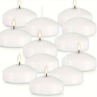Floating Candles 2 Inch, 50 Pack White Paraffin Wax Candles for Wedding, Birthday, Valentine's Day