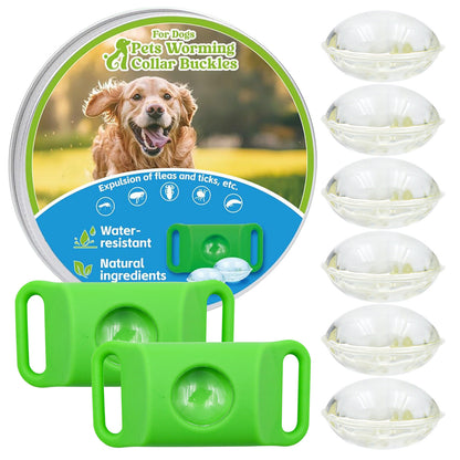 Flea & Tick Repellent Tag for Dogs – Natural Peppermint Essential Oil Capsules, 24/7 Chemical-Free Protection for Indoor & Outdoor Use
