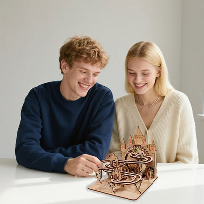 Electric Marble Run Set 3D Handmade Logic Building Construction Puzzle, Educational STEM Toy for Kids Teens Adults