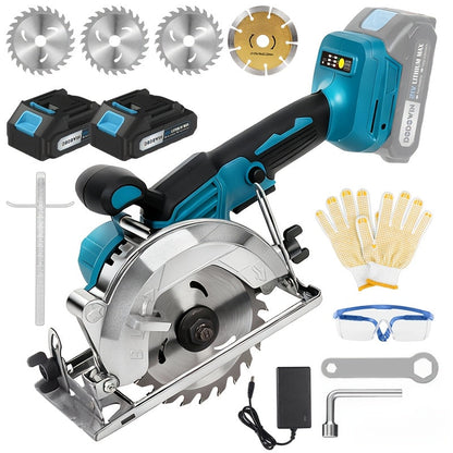 Brushless Circular Saw Kit 21V Cordless, Battery & Charger Included, Adjustable 45° Bevel Cutting