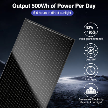 High-Efficiency 100 Watt Solar Panel Featuring a Black Backsheet, 18 BB Monocrystalline Design