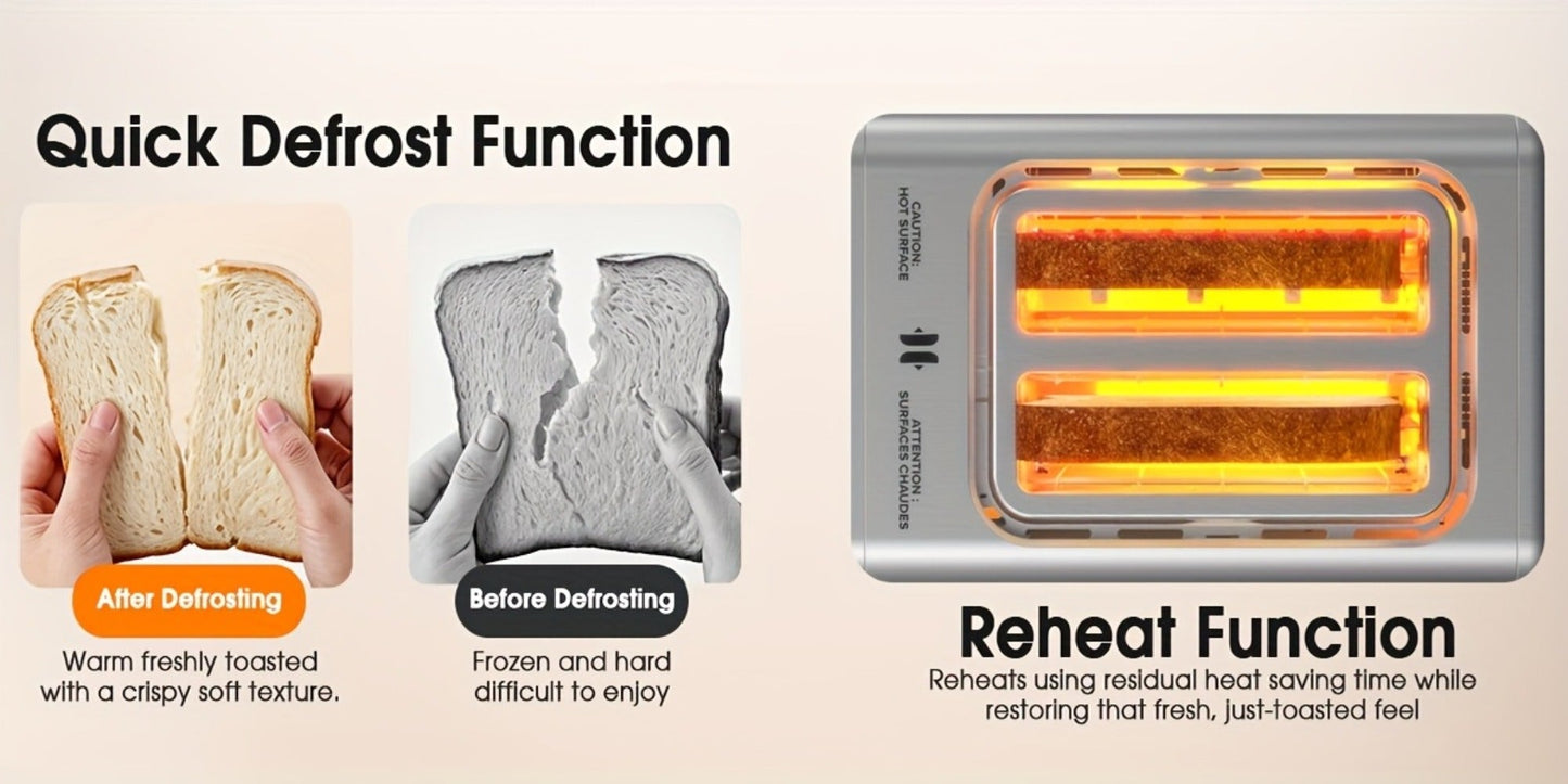 Touch-Screen Two-Slice Toaster with Seven Browning Levels, Five Modes and Stainless-Tone Housing