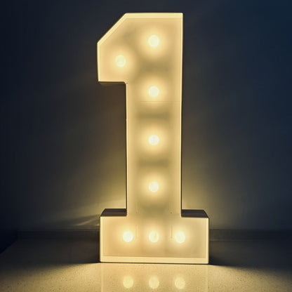 28.7-Inch Warm White LED Numeral Party Display in Paper and PS Foam Board with Seven Model Options