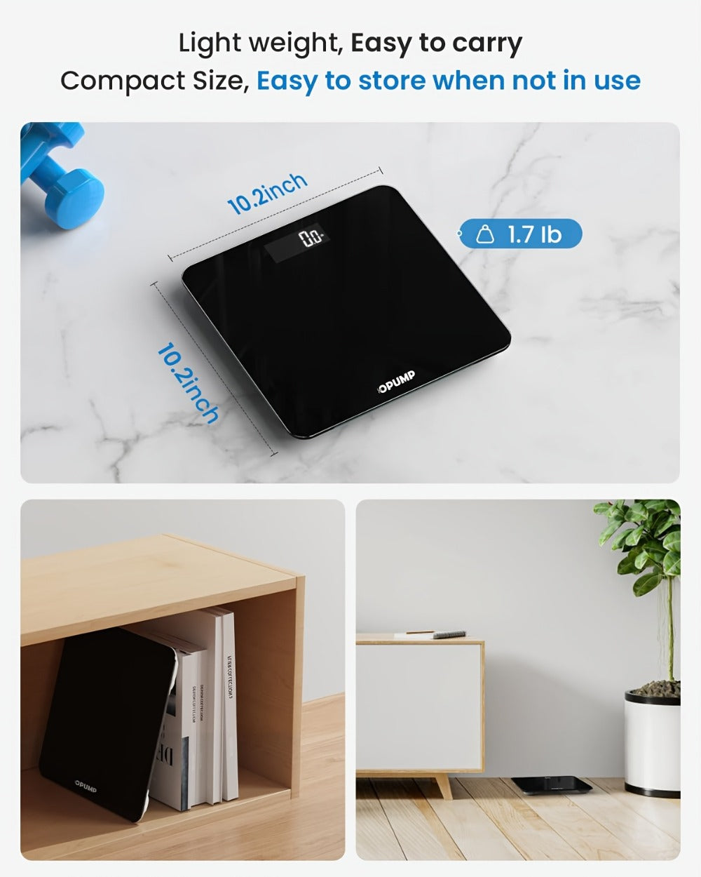 Digital Bathroom Scale High Precision, Electronic Body Weight Scale with Backlit HD LCD Display, kg/lb/st Switchable