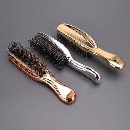 Air Cushion Comb Scalp Massage Brush Anti-Static Detangling Hair Comb Electroplated Flexible Cushion Pins Frizz Control Stimulates Hair
