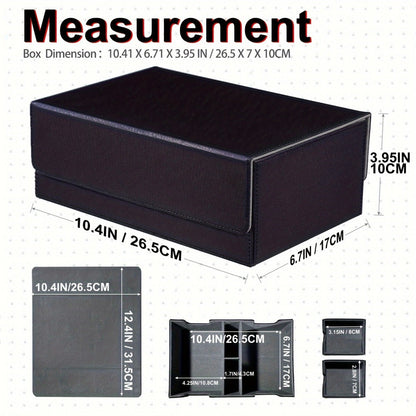 Magnetic Deck Box 600+ Cards High Capacity MTG Card Storage Case 4 Deck Slots with 2 Dice Tray TCG YuGiOh Trading Card Organizer