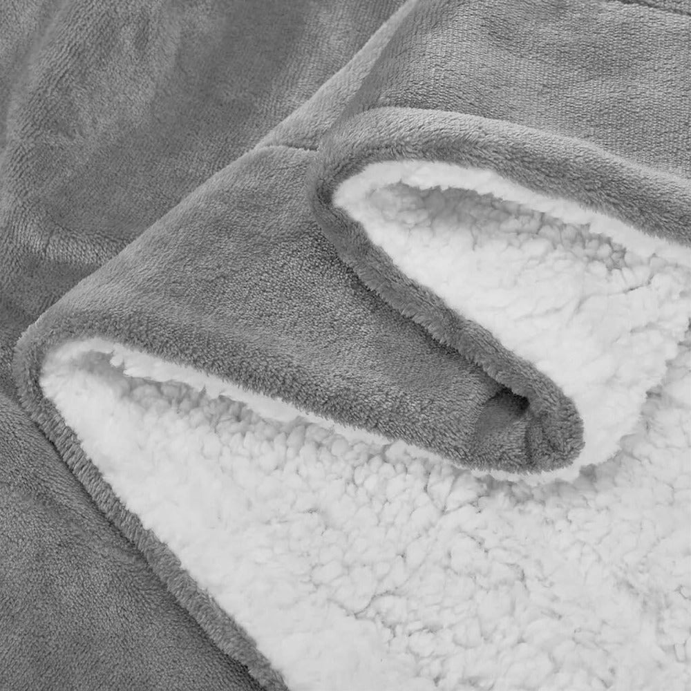 480GSM Sherpa Fleece Blanket, Double-Sided Heavy Throw for Couch, Bed & Travel, Reversible All Season