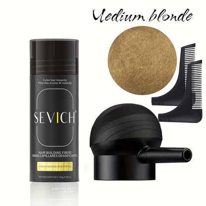 Hair Thickening Fibers Set 2-in-1 with Applicator Spray - Instant Volume & Fuller Look for Thinning Hair