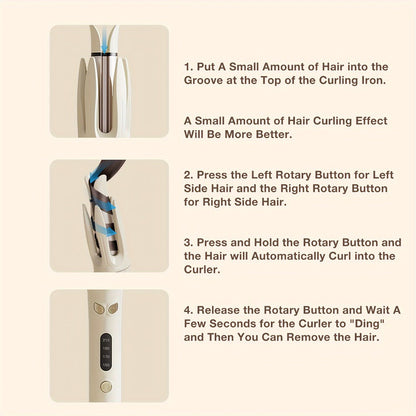 Hair Curler 28mm Barrel Negative Ion Technology 4 Temperature Settings Fast Heating Portable for Home, Travel and Salon Hair Styling
