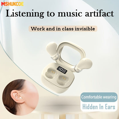 Wireless Earbuds MSHUKCOE Ultra-Thin Sleep and Game Modes with Compact Case in Khaki or White