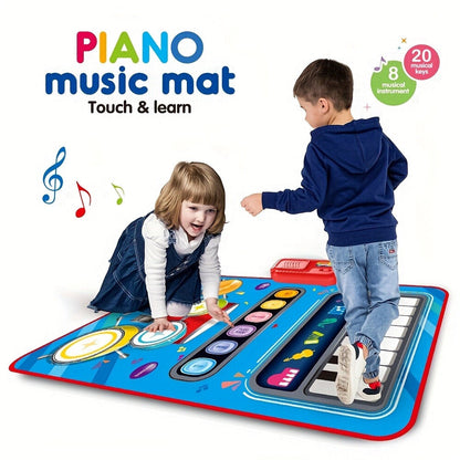 Kids Electronic Drum Music Mat, Multifunctional Musical Toy for Skill Development & Family Bonding