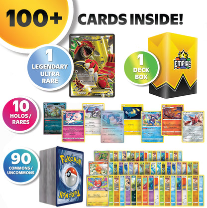 Legendary Pokemon Card Bundle 100+ Cards, Mewtwo Lugia Arceus Rayquaza Ultra Rare, 10 Holos & Rares