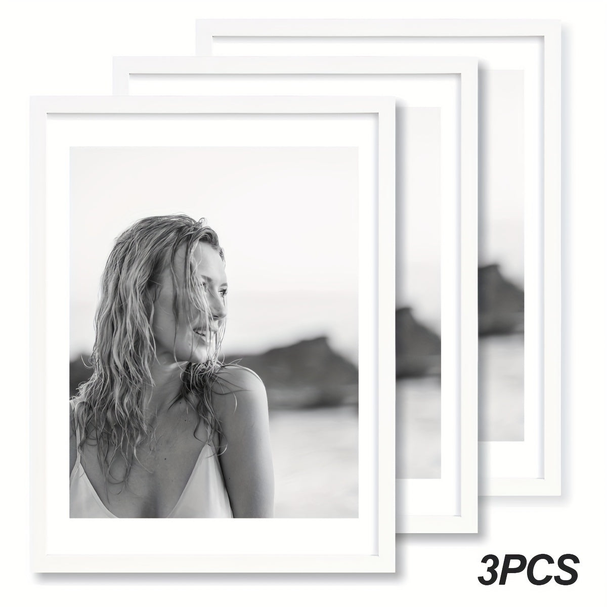 Picture Frames 12x16 Set of 3 – Classic Wood Poster Frames, Horizontal & Vertical Wall Hanging, Multi-Color Options for Bedroom Office