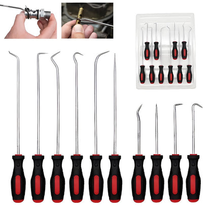 Pick and Hook Set 10/15 Piece – Precision Automotive Oil Seal O-Ring Gasket Removal Tool, Chrome Vanadium Steel, Ergonomic Non-Slip Grip