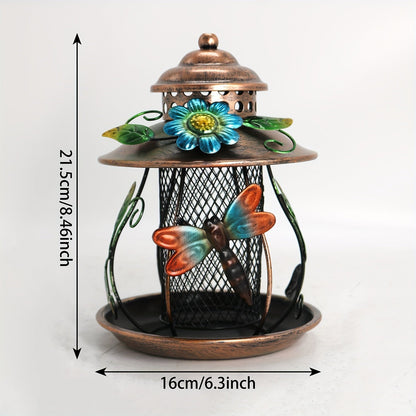 Wild Bird Feeder, Iron Mesh Hanging Dragonfly Butterfly Garden Patio for Garden, Yard and Pest Management