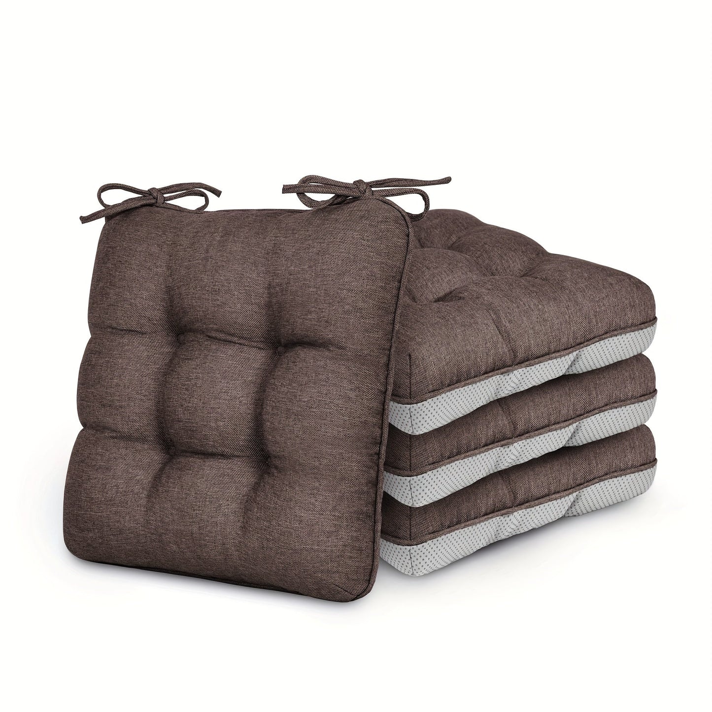 Memory Foam Chair Cushions 4/8 Pack, Non-Slip Seat Pads for Dining Chairs, Kitchen, Office & Patio – Indoor Outdoor Chair Pads M/L Size