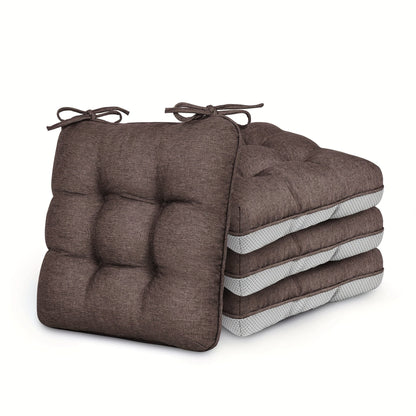 Memory Foam Chair Cushions 4/8 Pack, Non-Slip Seat Pads for Dining Chairs, Kitchen, Office & Patio – Indoor Outdoor Chair Pads M/L Size