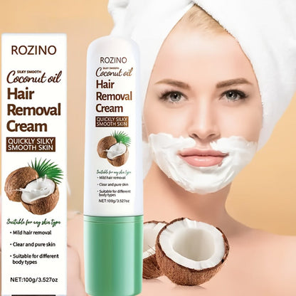 Hair Removal Cream ROZINO 100g Coconut and Squalane Tube with Carton for External Body Grooming