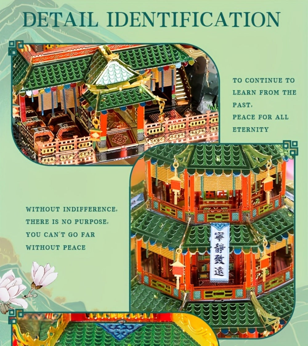 Chinese Street View Metal Model Kit, MU 3D Puzzle Traditional Architecture, Tianloc Pavilion Chiya Chai Tea House Drunk Xiao Lou