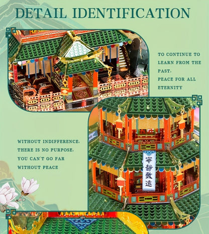 Chinese Street View Metal Model Kit, MU 3D Puzzle Traditional Architecture, Tianloc Pavilion Chiya Chai Tea House Drunk Xiao Lou