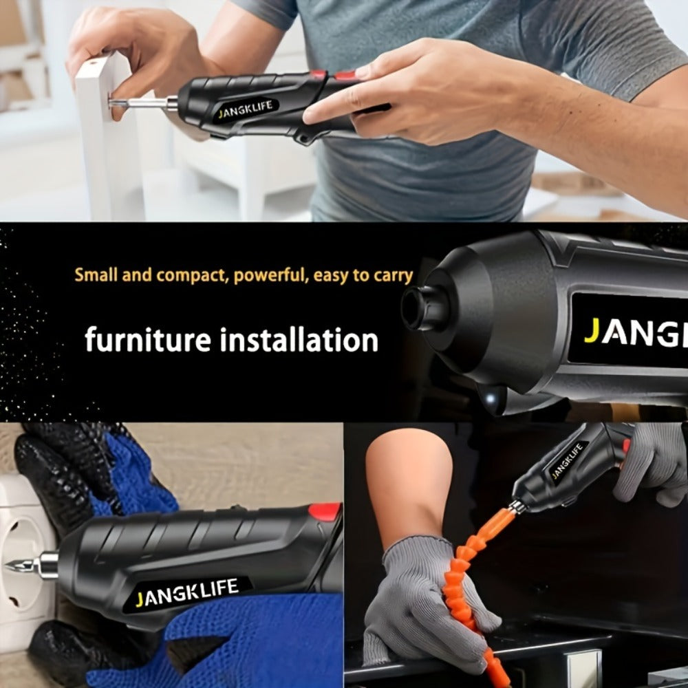 Electric Screwdriver Set 16pcs, 90° Rotatable Foldable Cordless Screwdriver Kit with 1200mAh Rechargeable Battery & Bits