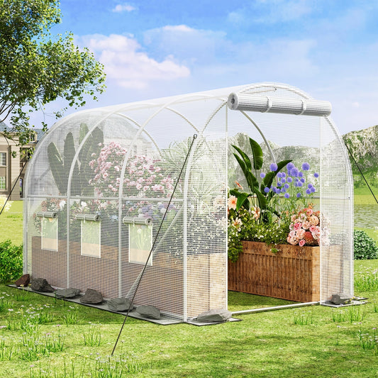 Garden Greenhouse Shelves 3/4-Layer Iron Frame with Durable PE Cover, Portable Indoor Outdoor Plant Greenhouse for Seedlings