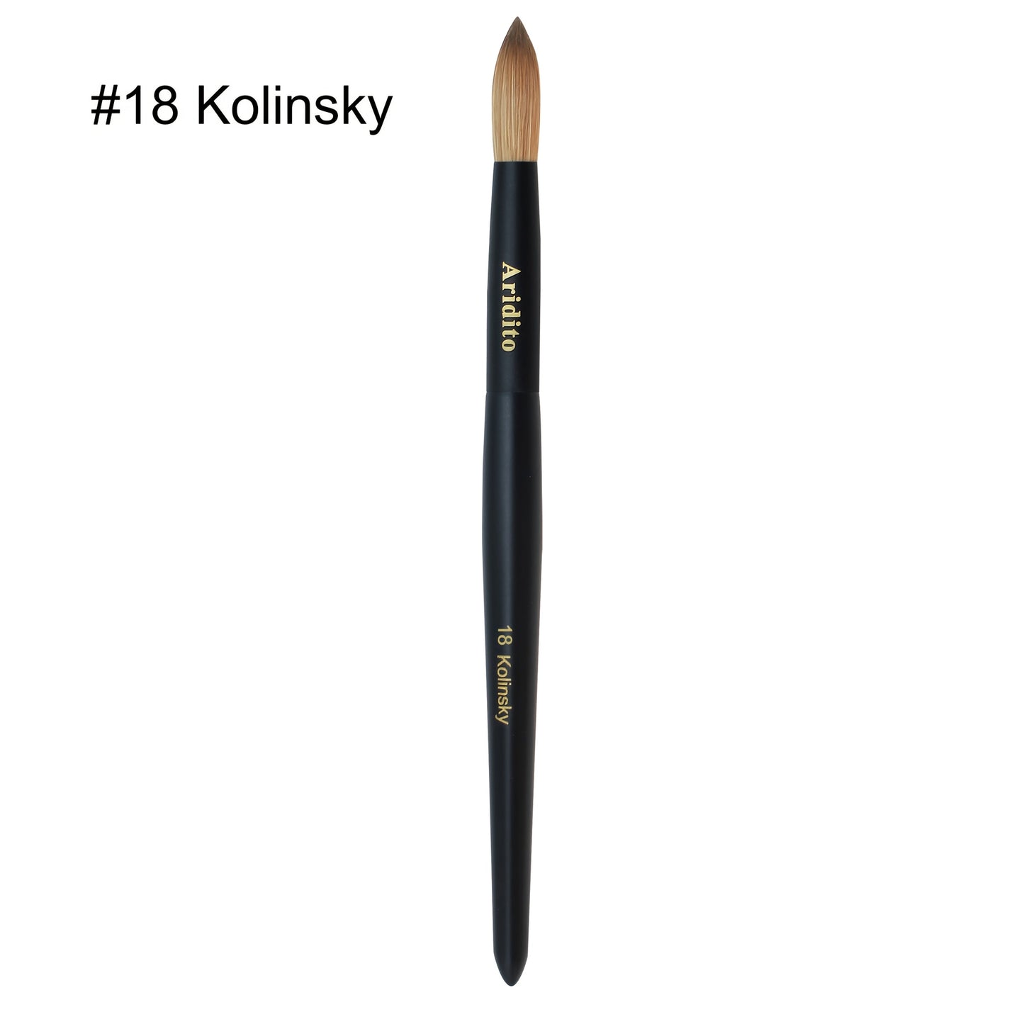 Kolinsky Nail Brush Round Head for Acrylic Extensions – Professional Black Wooden Handle Nail Art Brush with Genuine Kolinsky Hair Bristles