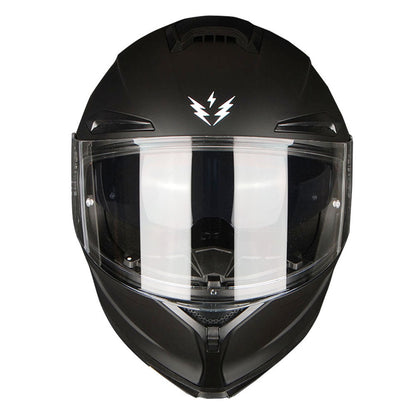 Motorcycle Helmet Full-Face Dual-Visor Shell with Clear Outer Shield, Smoked Inner Visor, Nine Colors and S-XL Sizes