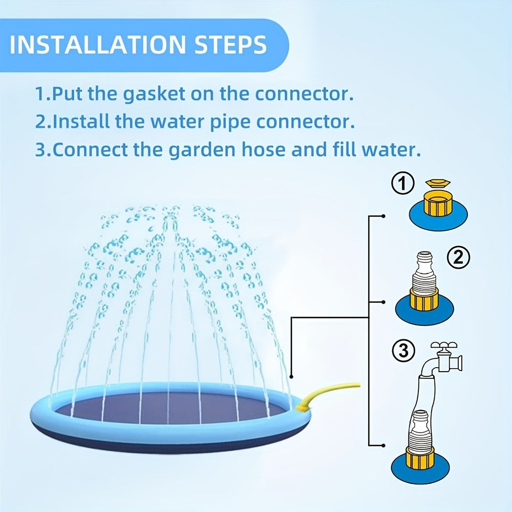 Dog Splash Pad for Large Dogs Extra Thick 0.6mm, Sprinkler Pool & Cooling Mat for Jumbo & Big Breeds